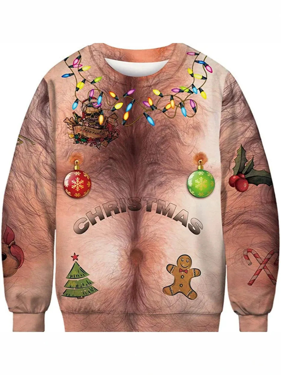 Men's Round-Neck Pullover Christmas Sweatshirt