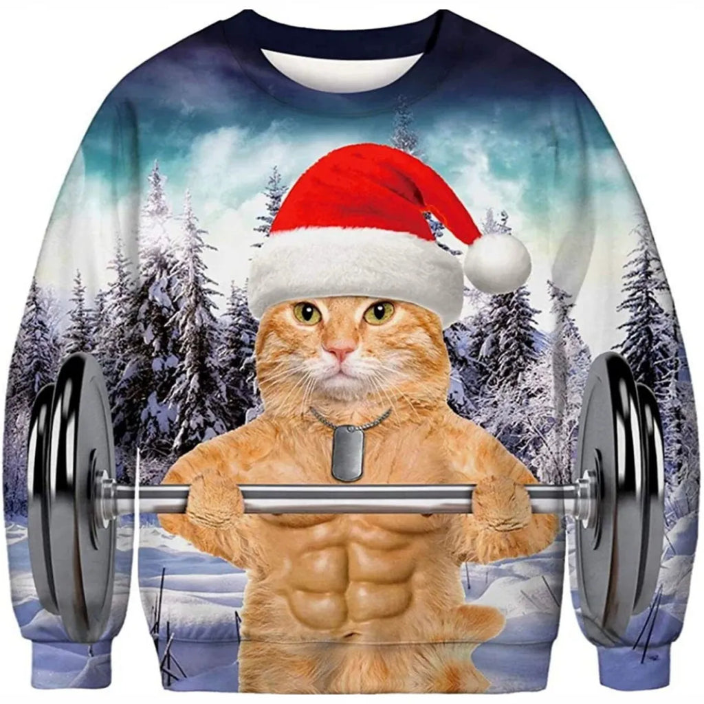 Men's Round-Neck Pullover Christmas Sweatshirt