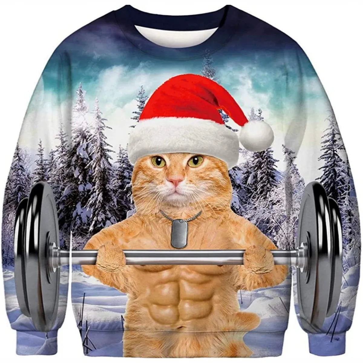 Men's Round-Neck Pullover Christmas Sweatshirt