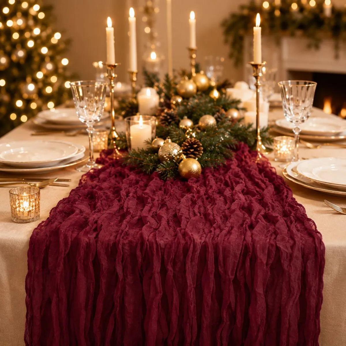 Cheesecloth Table Runner