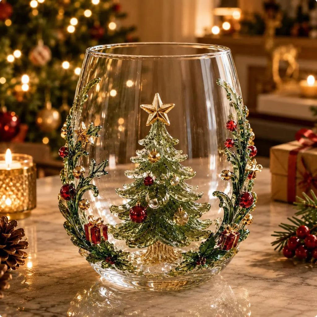 Christmas Glass Art Cups