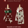 Knitted Winter Scarf with Christmas Patterns