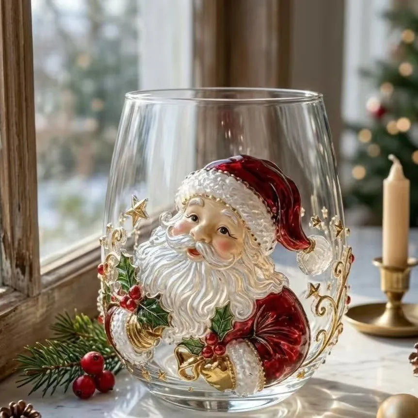 Christmas Glass Art Cups