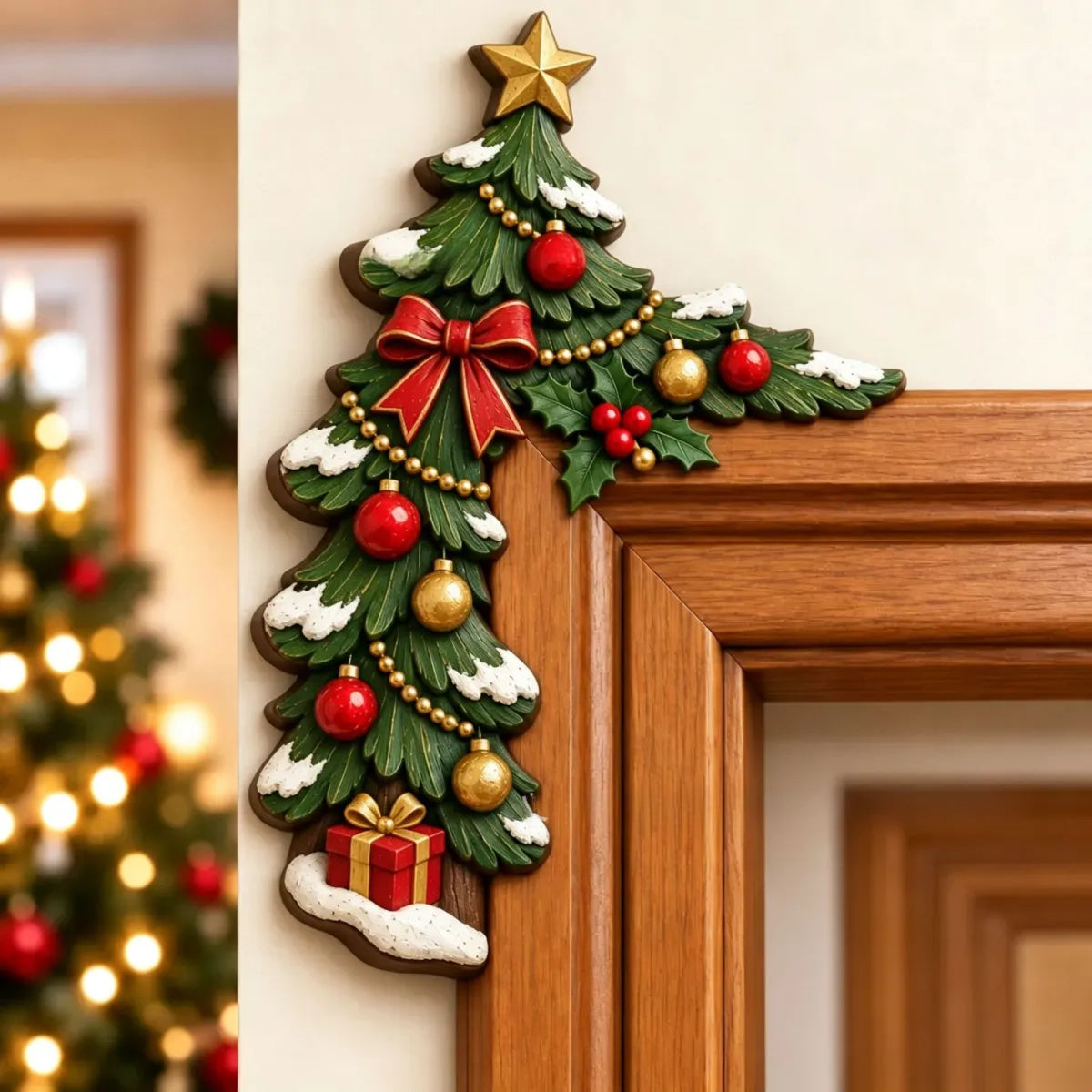 Christmas Peekaboo Door Frame Corner Decor