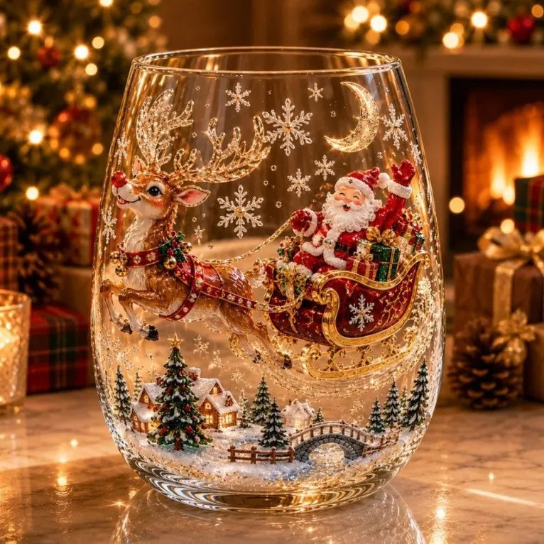 Christmas Glass Art Cups