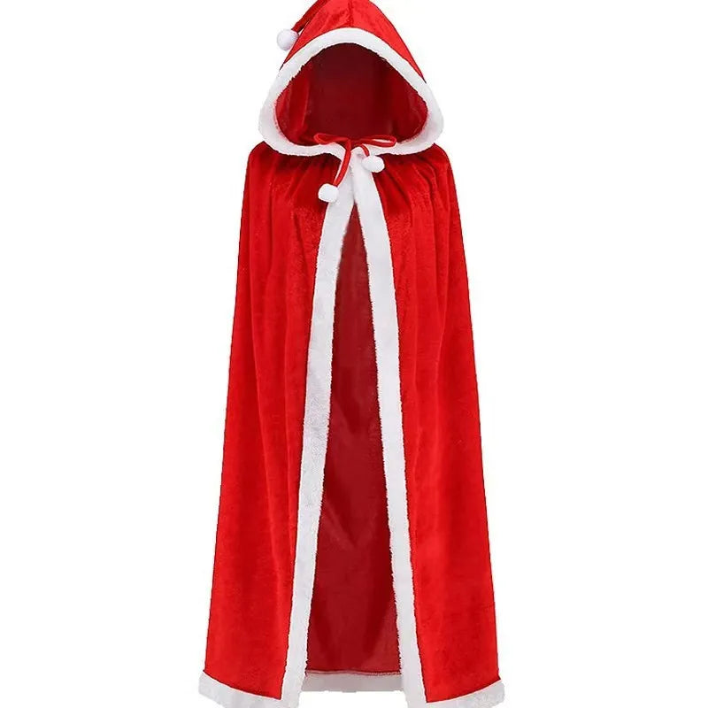 Gold Velvet Hooded Christmas Cloak - back
